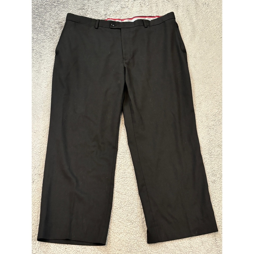 Louis Raphael Rosso Mens Black Wool Blend Hidden Extension Dress Pants 40x32